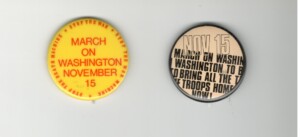 Protest buttons from Nov. 15, 1969 March of Washington